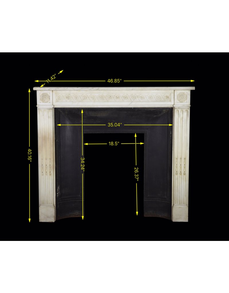 Small Louis XVI Style French Classic Antique Fireplace Surround