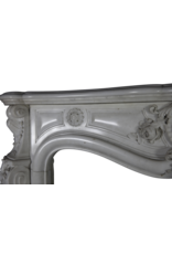 Pure White Statuary Marble French Vintage Fireplace Surround