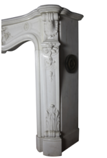 Pure White Statuary Marble French Vintage Fireplace Surround