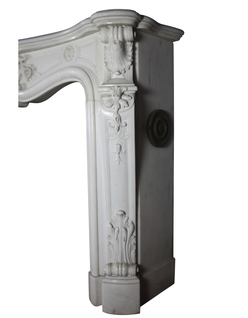 The Antique Fireplace Bank Pure White Statuary Marmor Französisch Jahrgang Kamin Maske