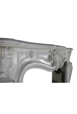 Pure White Statuary Marble French Vintage Fireplace Surround