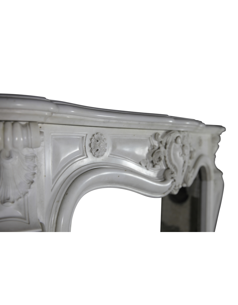 Zuivere Witte Beeldhouw Marmeren Decoratieve Schouw