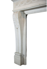 Grand Palace White Statuary Marble Vintage Fireplace Surround