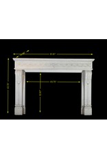 Grand Palace White Statuary Marble Vintage Fireplace Surround