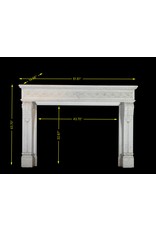 Maison Leon Van den Bogaert Große repräsentative Vintage-Kaminumrandung aus weißem Statuario-Marmor