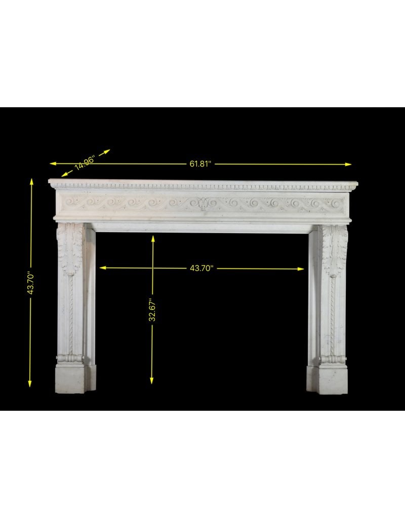 Maison Leon Van den Bogaert Gran Palacio Blanca Estatuas De Mármol De Epoca Chimenea