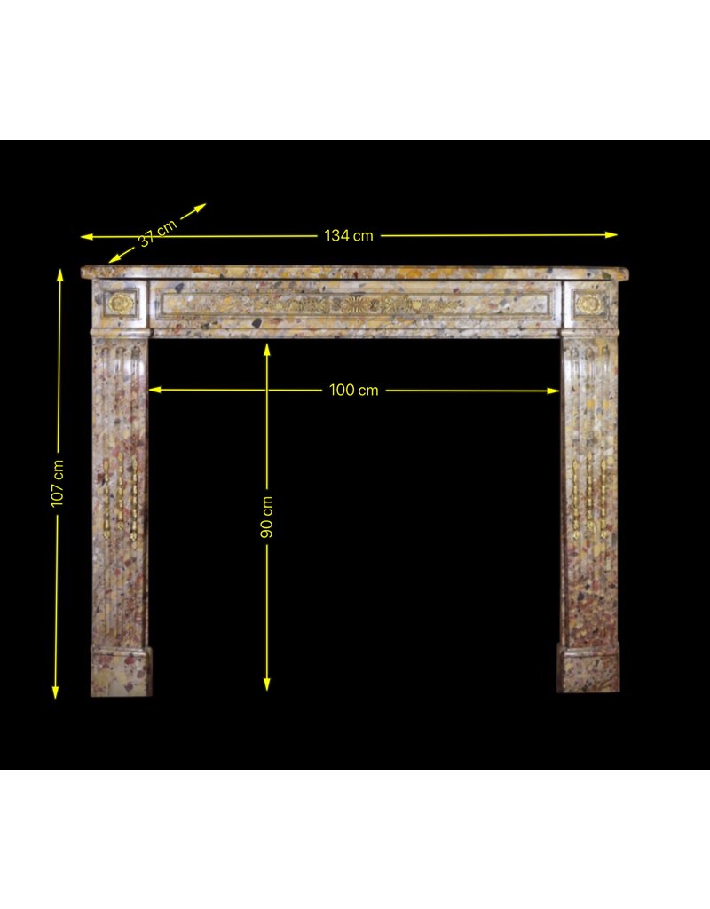 French Classic Chique Louis XVI Period Vintage Fireplace Surround