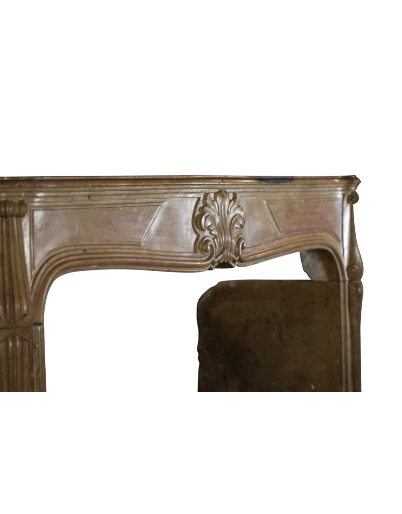French Regency Period Antique Fireplace Surround In Bicolor Hard Limestone
