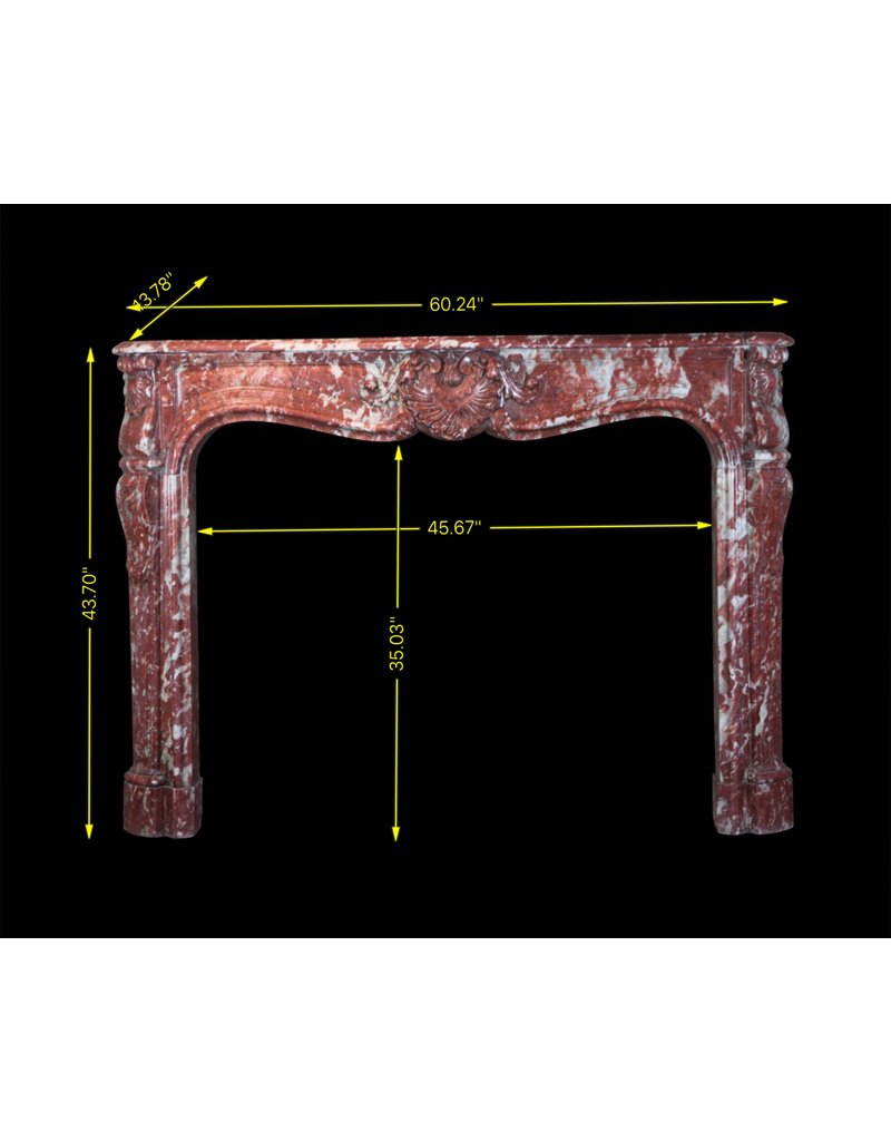 Cheminée Classique En Marbre Rouge Languedoc Du 18Ème Siècle