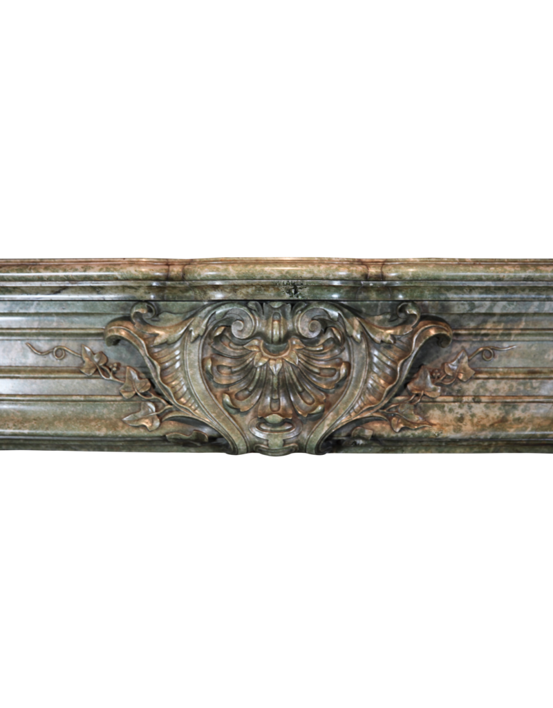 Grand Green Marble 19Th Century Antique Fireplace Surround