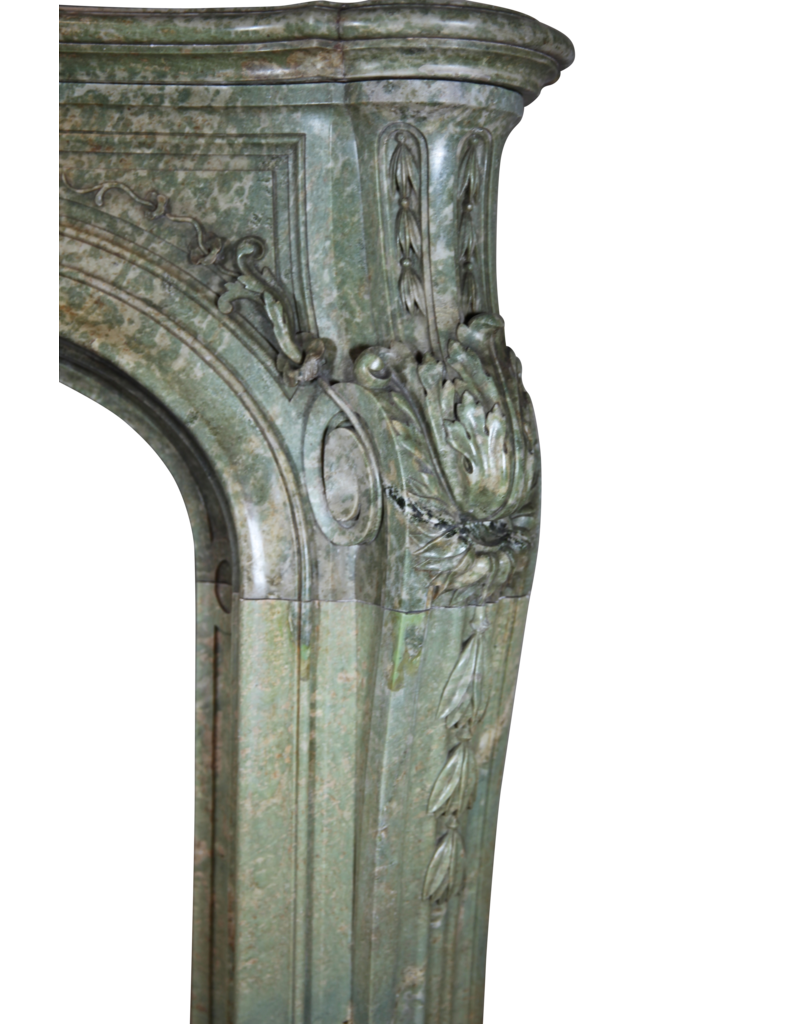 Grand Green Marble 19Th Century Antique Fireplace Surround