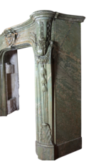 Grand Green Marble 19Th Century Antique Fireplace Surround