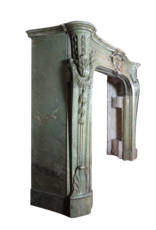 Grand Green Marble 19Th Century Antique Fireplace Surround