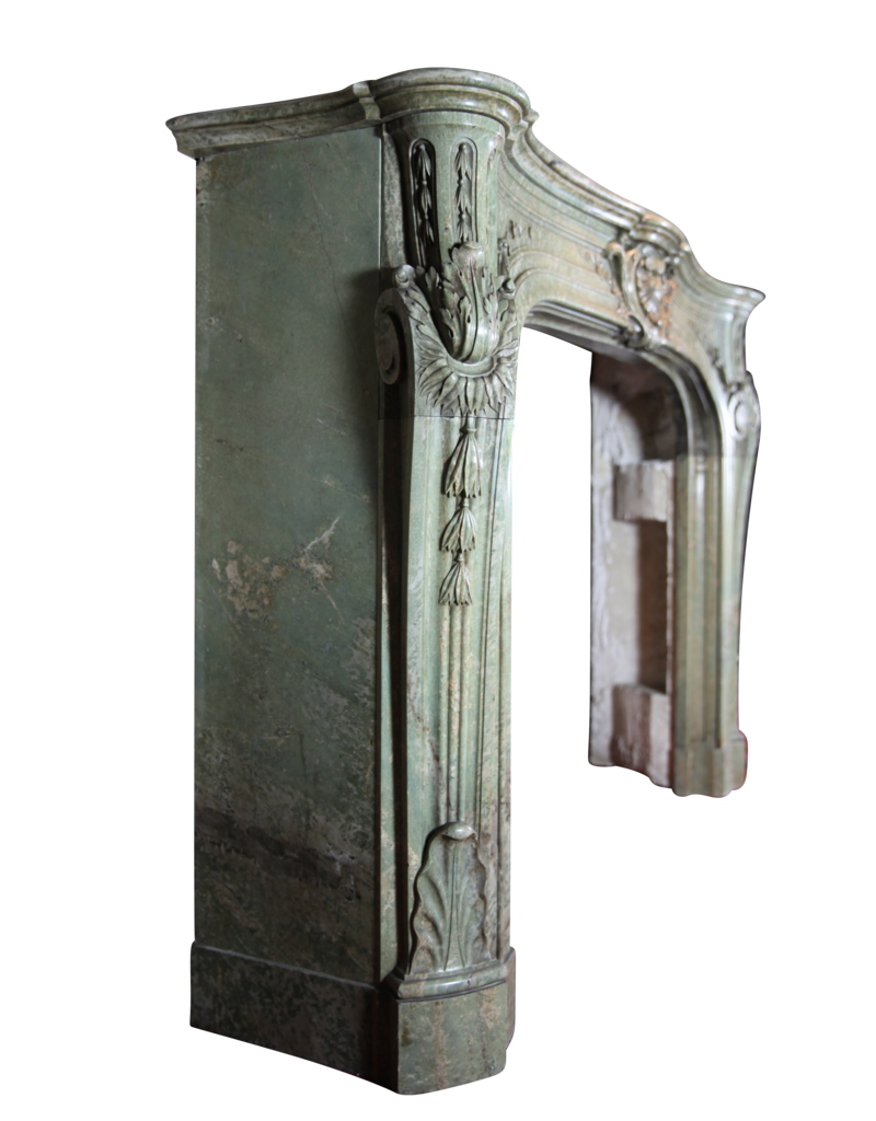 Grand Green Marble 19Th Century Antique Fireplace Surround