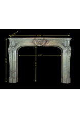 Grand Green Marble 19Th Century Antique Fireplace Surround