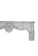 Exceptional Antique White Statuary Marble Fireplace Surround