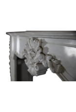 Exceptional Antique White Statuary Marble Fireplace Surround