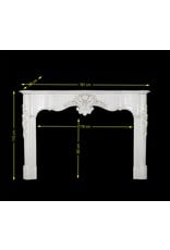 Exceptional Antique White Statuary Marble Fireplace Surround