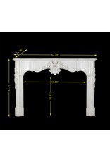 Exceptional Antique White Statuary Marble Fireplace Surround