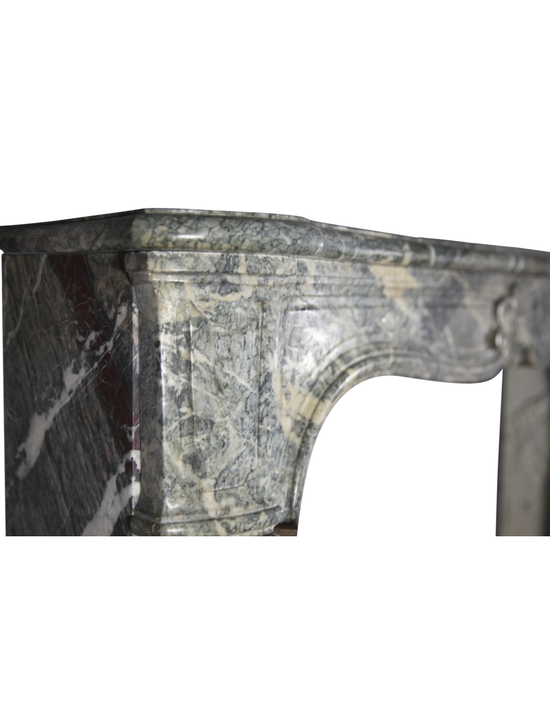 Multi Color French Campan Marble Antique Fireplace Surround