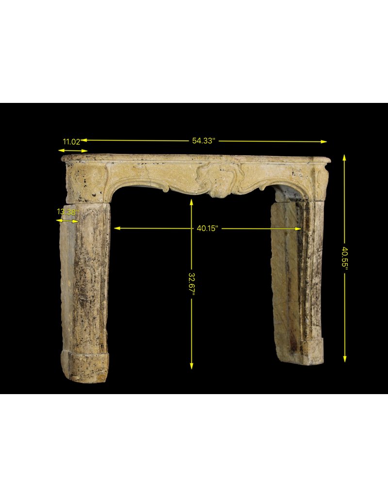 Cheminée Antique De Qualité En Grès Jaune