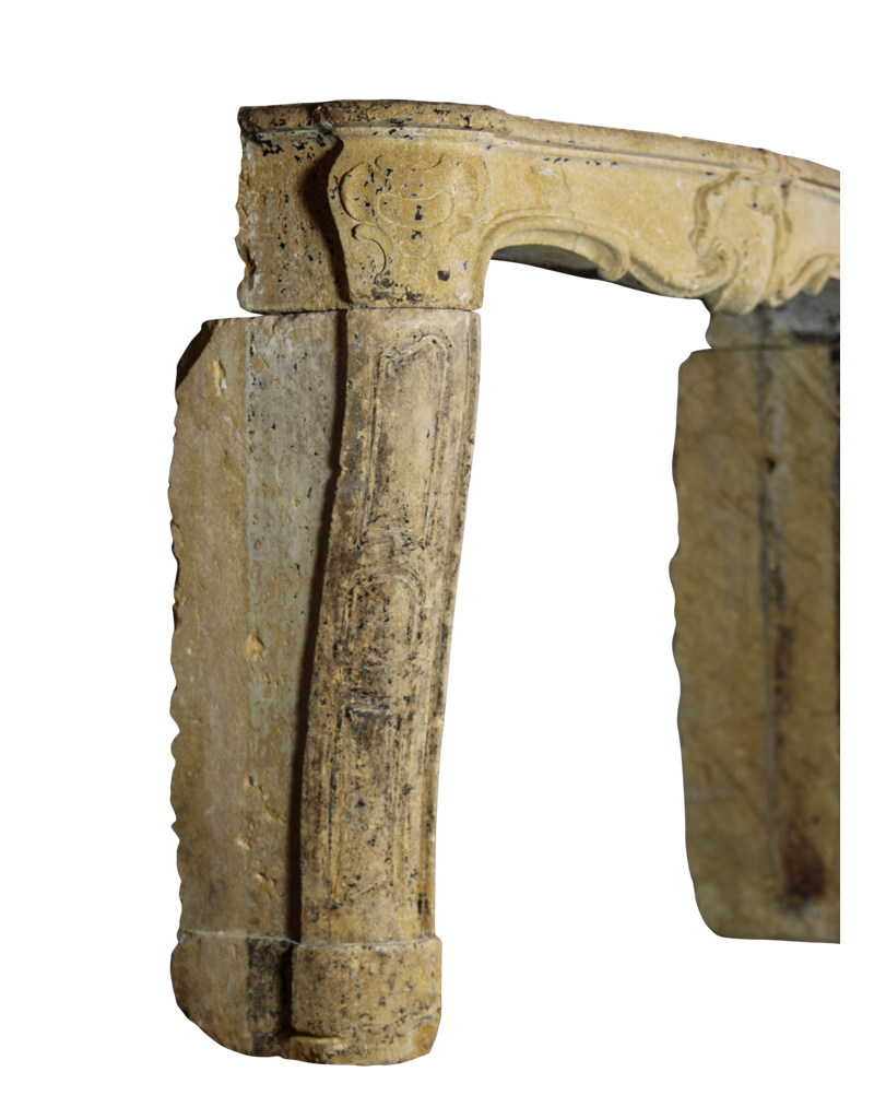Maison Leon Van den Bogaert 18Th Century Country Fireplace Surround In Limestone
