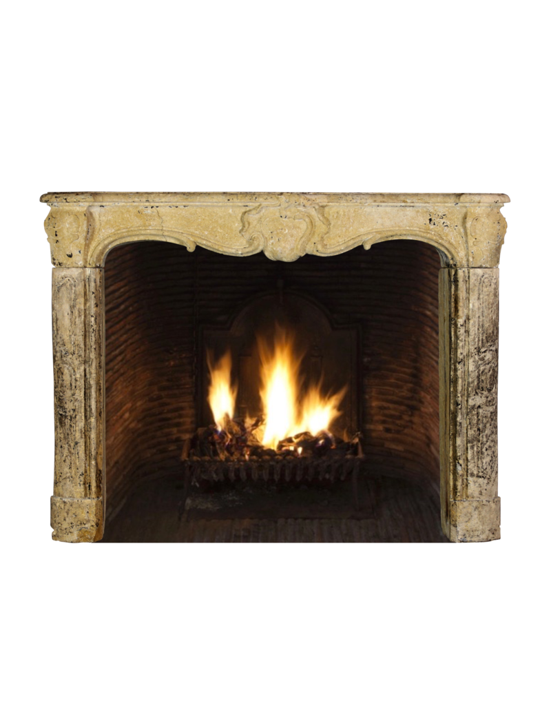 Maison Leon Van den Bogaert 18Th Century Country Fireplace Surround In Limestone