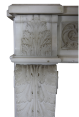 18Th Century Chique French Fireplace Surround In White Statuary Marble