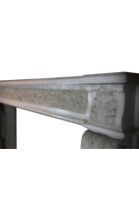 18Th Century Chique French Fireplace Surround In White Statuary Marble