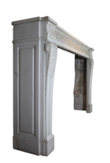 18Th Century Chique French Fireplace Surround In White Statuary Marble