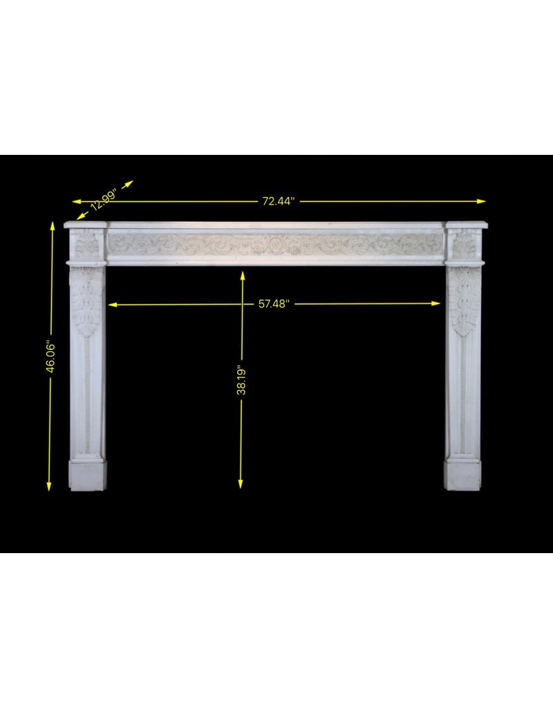 Maison Leon Van den Bogaert 18th Century Chic French Fireplace Surround in White Statuary Marble