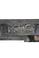 19Th Century Belgian Bleu Stone And Marble Fireplace Surround