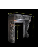 Maison Leon Van den Bogaert Belgische Kaminumrandung aus blauem Stein und Marmor aus dem 19. Jahrhundert