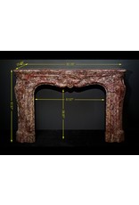 Monumental French Antique Fireplace Surround In Rich Color Marble