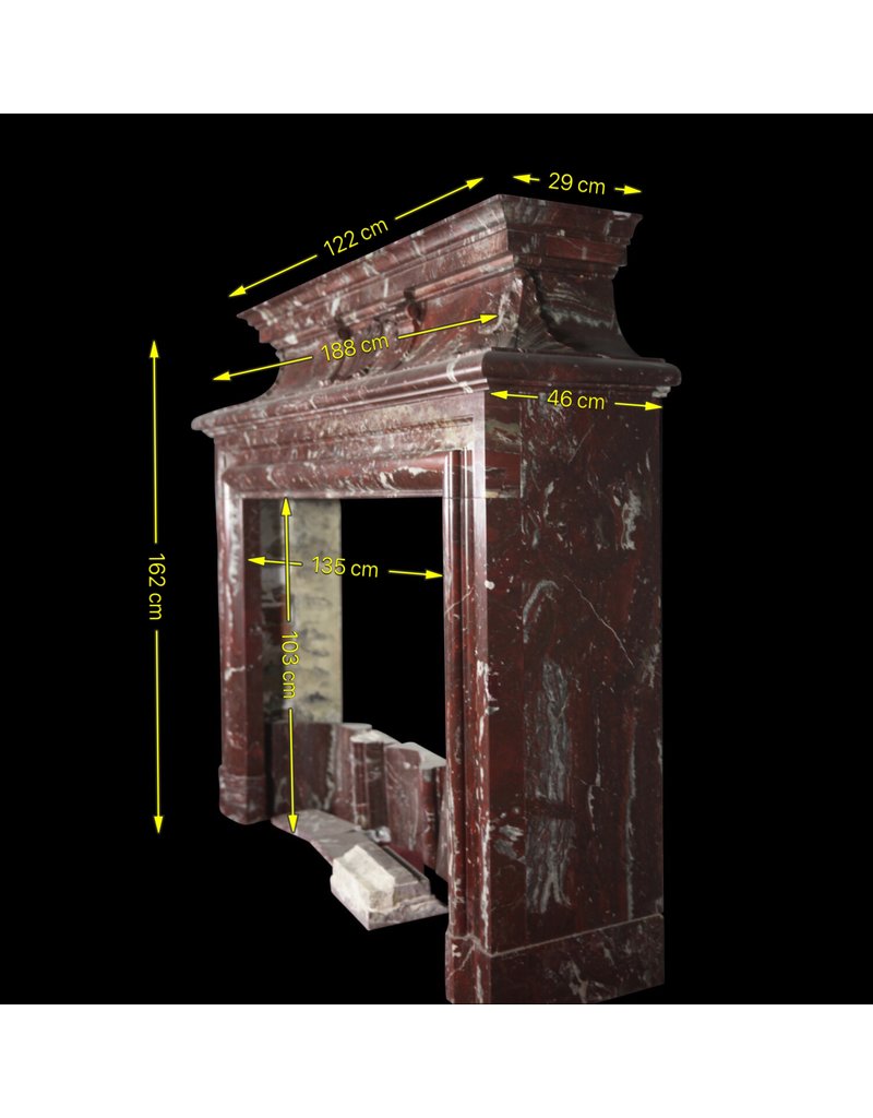 Monumentale Belgische Antieke Marmer Schouw