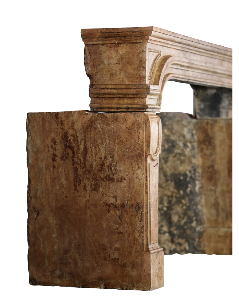 17Th Century Fine Antique Marble Stone Chimney Piece