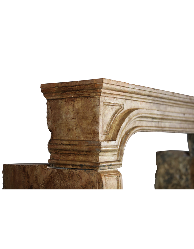 17Th Century Fine Antique Marble Stone Chimney Piece