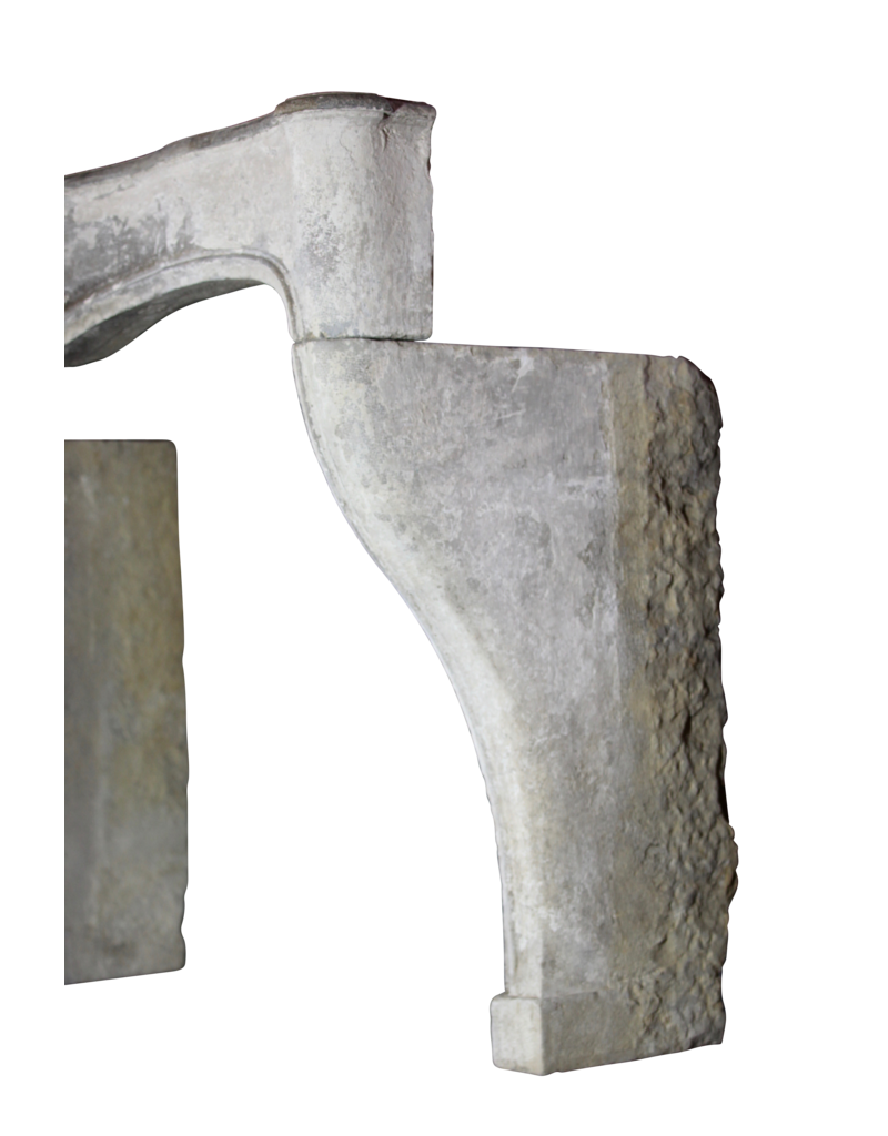 Maison Leon Van den Bogaert French Chic Country Style Limestone Antique Fireplace Surround