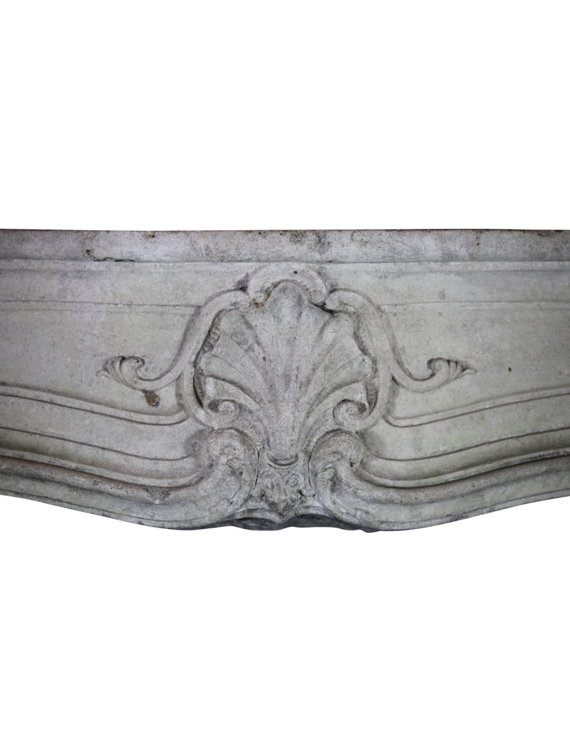 French 18Th Century Period Limestone Fireplace Surround