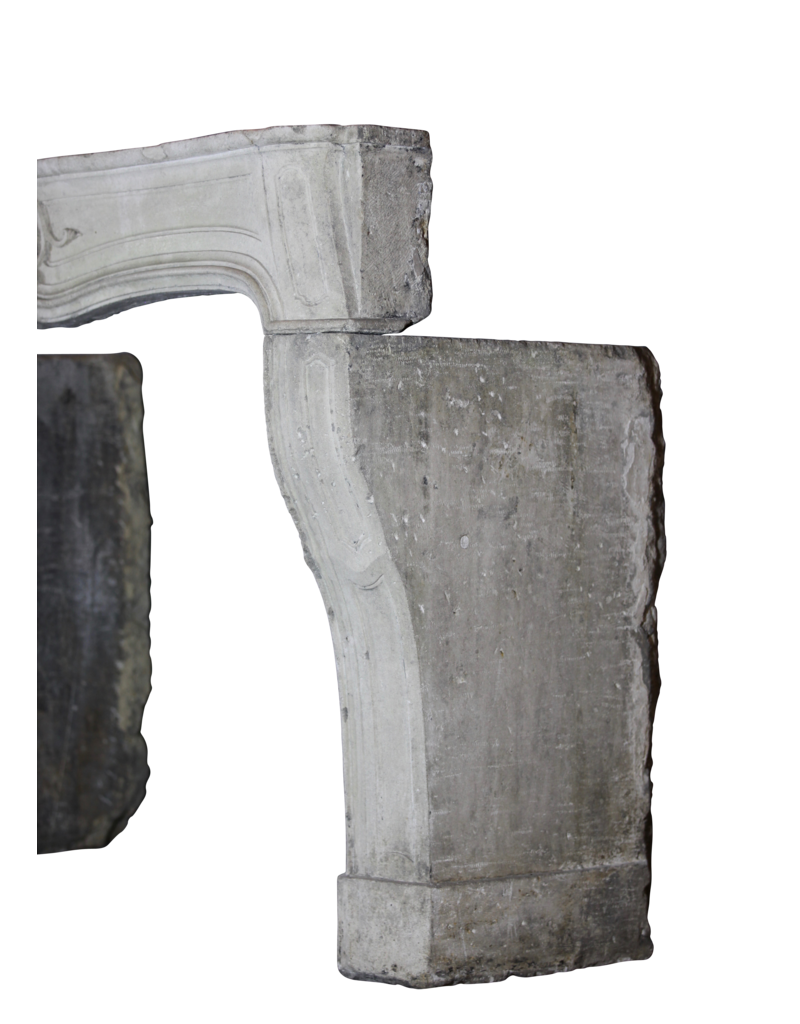 French 18Th Century Period Limestone Fireplace Surround