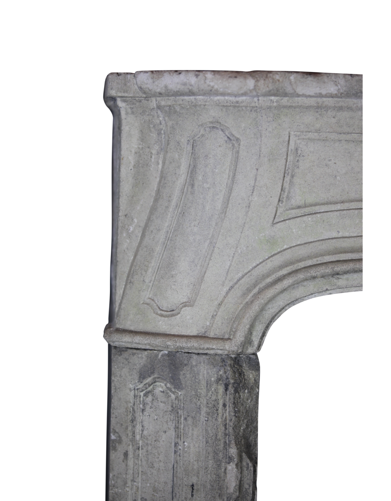 French 18Th Century Period Limestone Fireplace Surround