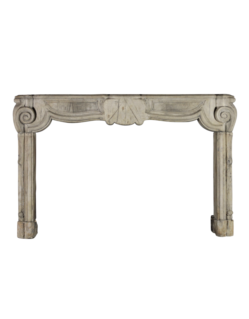 French 17Th Century Period French Country Style Antique Limestone Fireplace Surround