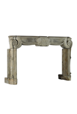 French 17Th Century Period French Country Style Antique Limestone Fireplace Surround