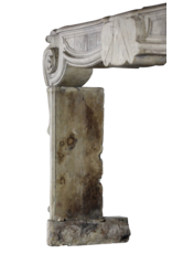 Französisch 17. Jahrhundert Periode Französisch Landstil-Art-Antike Kalkstein Kamin Maske
