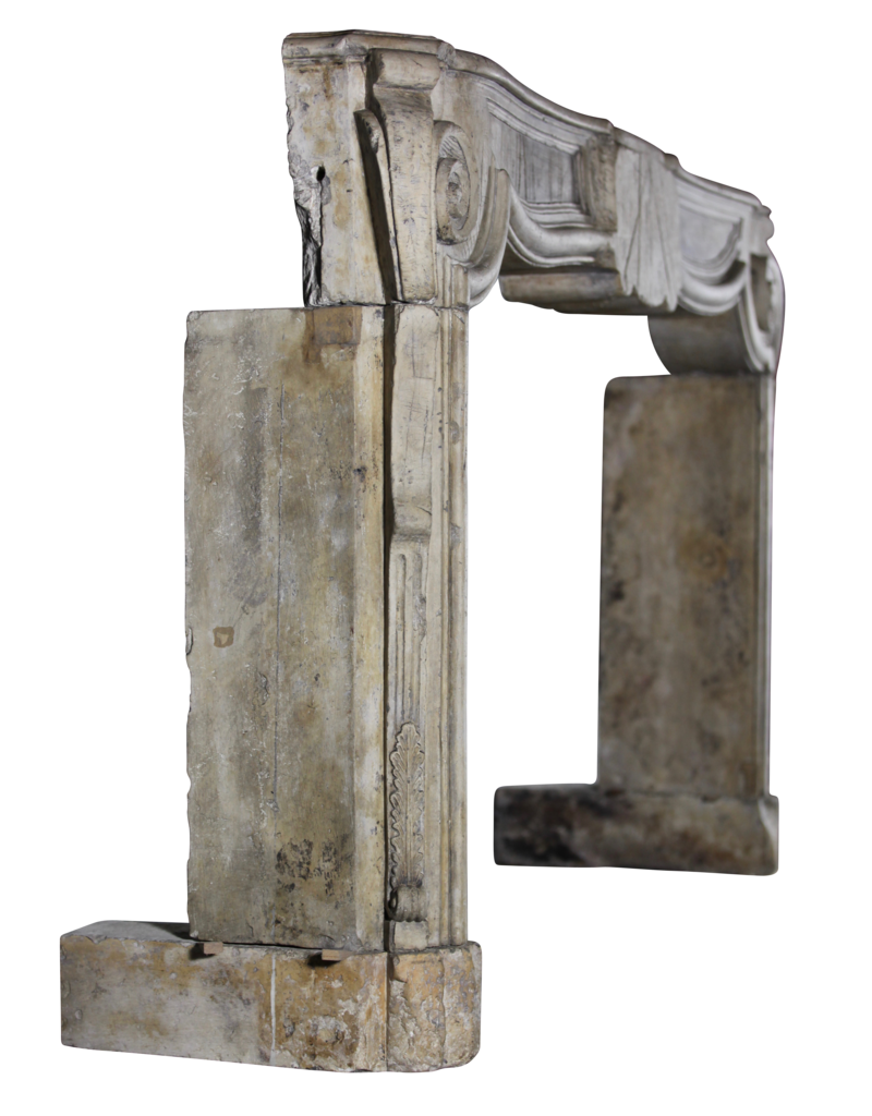 Maison Leon Van den Bogaert French 17Th Century Period French Country Style Antique Limestone Fireplace Surround