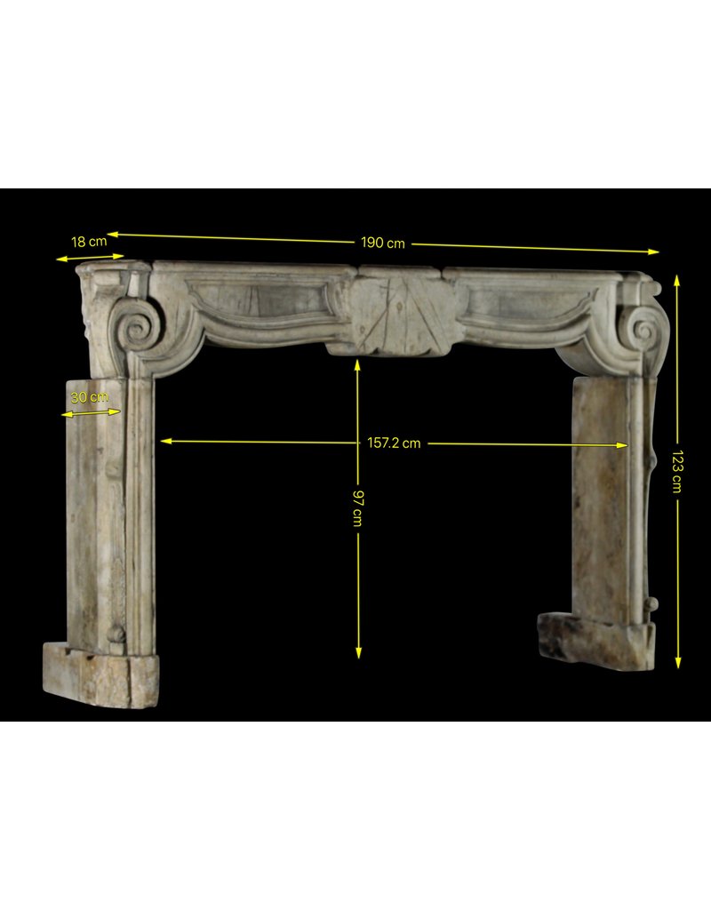 Francés 17O Período Siglo Francés Del Estilo De País De La Piedra Caliza Antiguo Chimenea