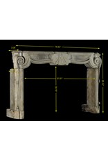 French 17Th Century Period French Country Style Antique Limestone Fireplace Surround