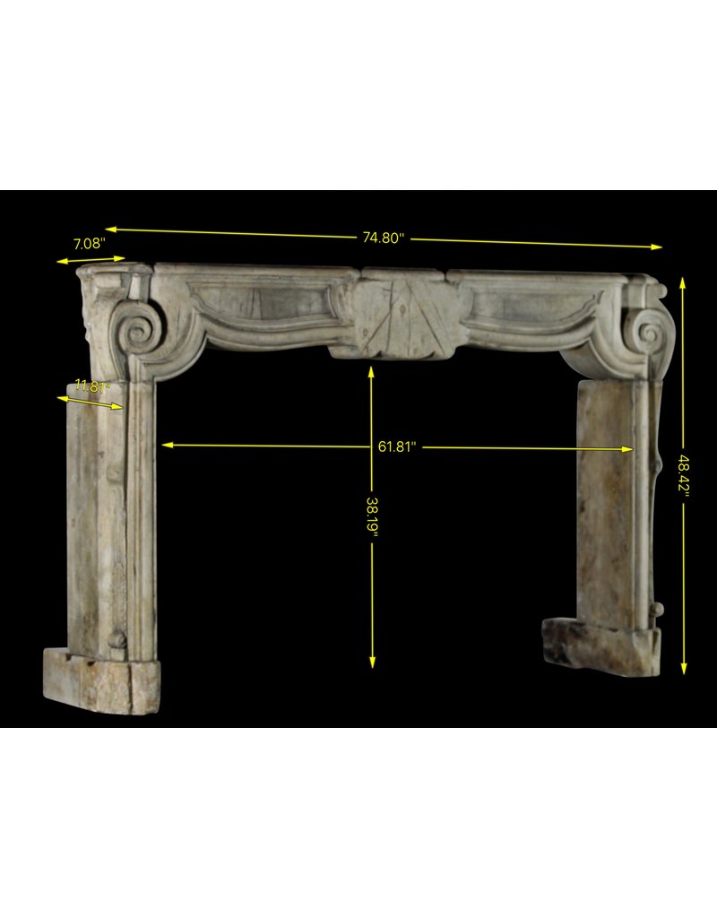 Französisch 17. Jahrhundert Periode Französisch Landstil-Art-Antike Kalkstein Kamin Maske