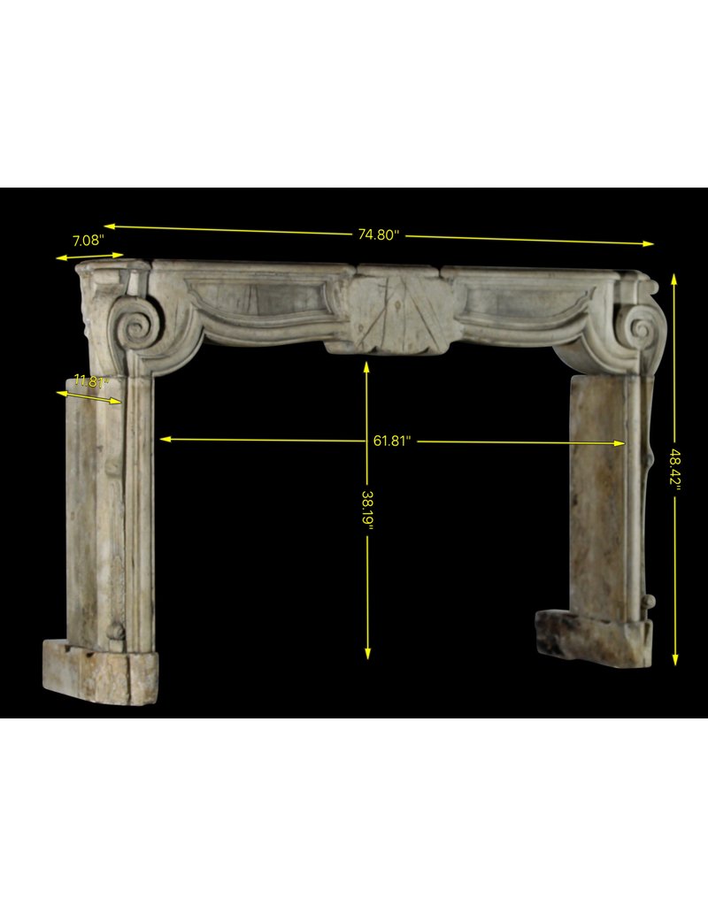 Maison Leon Van den Bogaert French 17Th Century Period French Country Style Antique Limestone Fireplace Surround