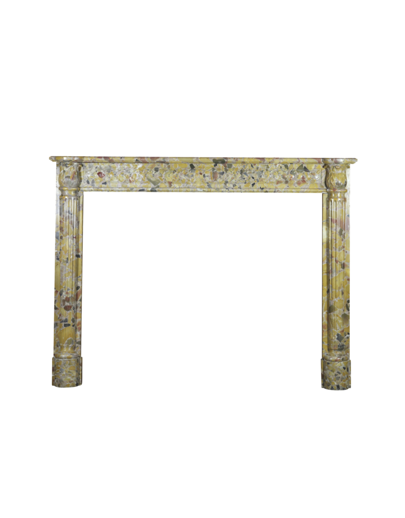 Maison Leon Van den Bogaert Elegante antike französische Kaminumrandung aus Marmor
